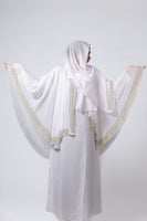 Faizah Luxury Cape Abaya - White