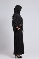 WIDE SLEEVES PLAIN  ABAYA - BLACK