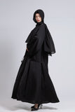 WIDE SLEEVES PLAIN  ABAYA - BLACK