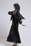 WIDE SLEEVES PLAIN  ABAYA - BLACK