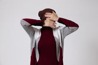 Knitted Winter Outfit Set -  Wine