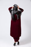 Knitted Winter Outfit Set -  Burgundy