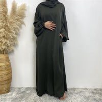 Yasmin Abaya with Attached Hijab - Khaki