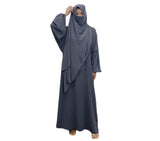 Yasmin Abaya with Attached Hijab - Grey