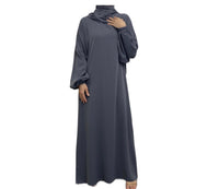 Yasmin Abaya with Attached Hijab - Grey