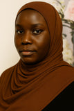 Ribbed Jersey Hijab - Chocolate Brown