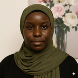 Ribbed Jersey Hijab - Olive