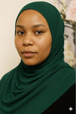 Ribbed Jersey Hijab - Emerald Green