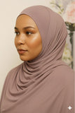 Ribbed Jersey Hijab - Dusty Rose