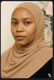 Ribbed Jersey Hijab - Mocha