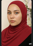 Ribbed Jersey Hijab - Red
