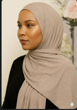 Ribbed Jersey Hijab - Stone