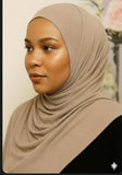 Ribbed Jersey Hijab - Stone