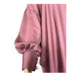 Mysha Pleated Button Sleeve Loose Straight Abaya - Dusty Pink