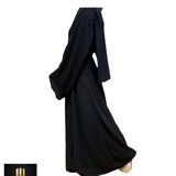 WIDE SLEEVES PLAIN  ABAYA - BLACK