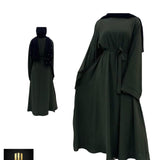 WIDE SLEEVES CLOSED  ABAYA - KHAKI