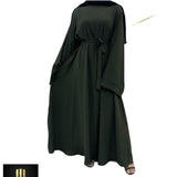 WIDE SLEEVES CLOSED  ABAYA - KHAKI