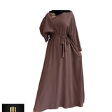 WIDE SLEEVES PLAIN ABAYA - MAUVE