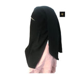 DOUBLE LAYER FLAP NIQAB - BLACK