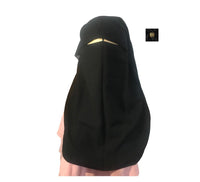 DOUBLE LAYER FLAP NIQAB - BLACK