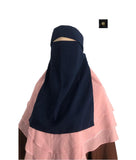 ONE LAYER FLAP  NIQAB - NAVY BLUE