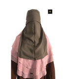 ONE LAYER FLAP  NIQAB - BROWN