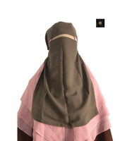 ONE LAYER FLAP  NIQAB - BROWN