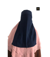 ONE LAYER FLAP  NIQAB - NAVY BLUE