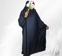 One Piece Jilbab - Navy Blue