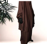 Two Piece Jilbab Set - Chocolate Brown