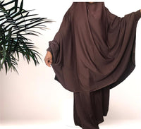 Two Piece Jilbab Set - Chocolate Brown