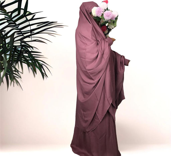 Two Piece Jilbab Set - Dusty Rose