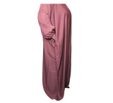 Mysha Pleated Button Sleeve Loose Straight Abaya - Dusty Pink